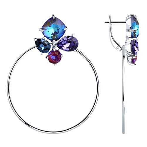Серьги SOKOLOV из серебра с голубыми кристаллами Swarovski 94023888 в Пандора