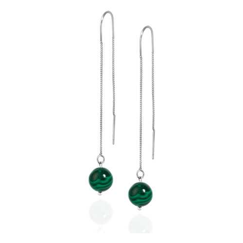 Серьги Lattrice 54666147 зеленые в Пандора