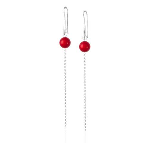 Серьги Lattrice, вставка коралл, артикул 54655990 в Пандора